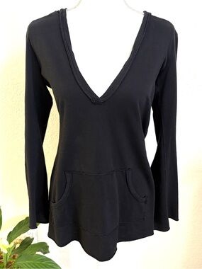Beautiful People Black V-Neck Long Sleeve Women's Top S